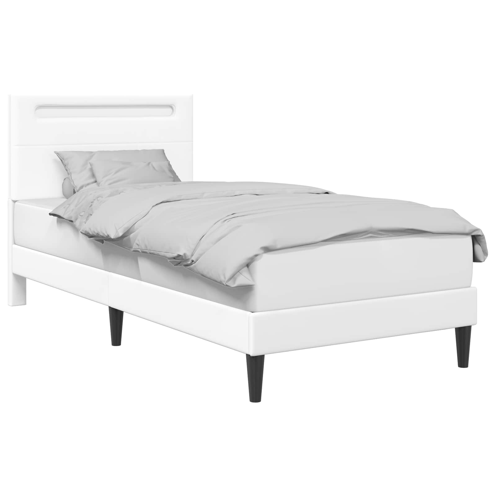 Struttura del letto con testiera Bianco 80 x 200 cm Similpelle | homemem39