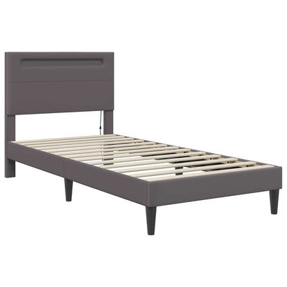 Struttura del letto con testiera Grigio 90 x 190 cm Similpelle | homemem39