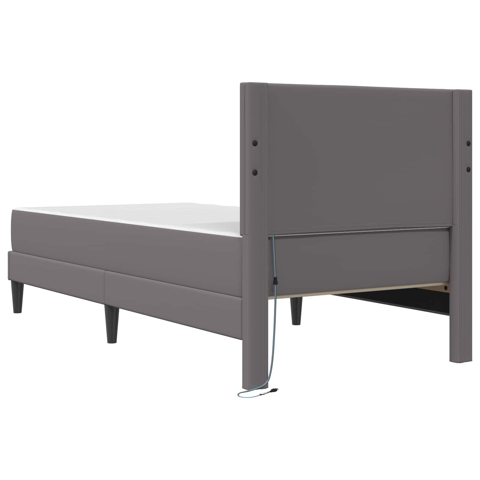 Struttura del letto con testiera Grigio 90 x 190 cm Similpelle | homemem39