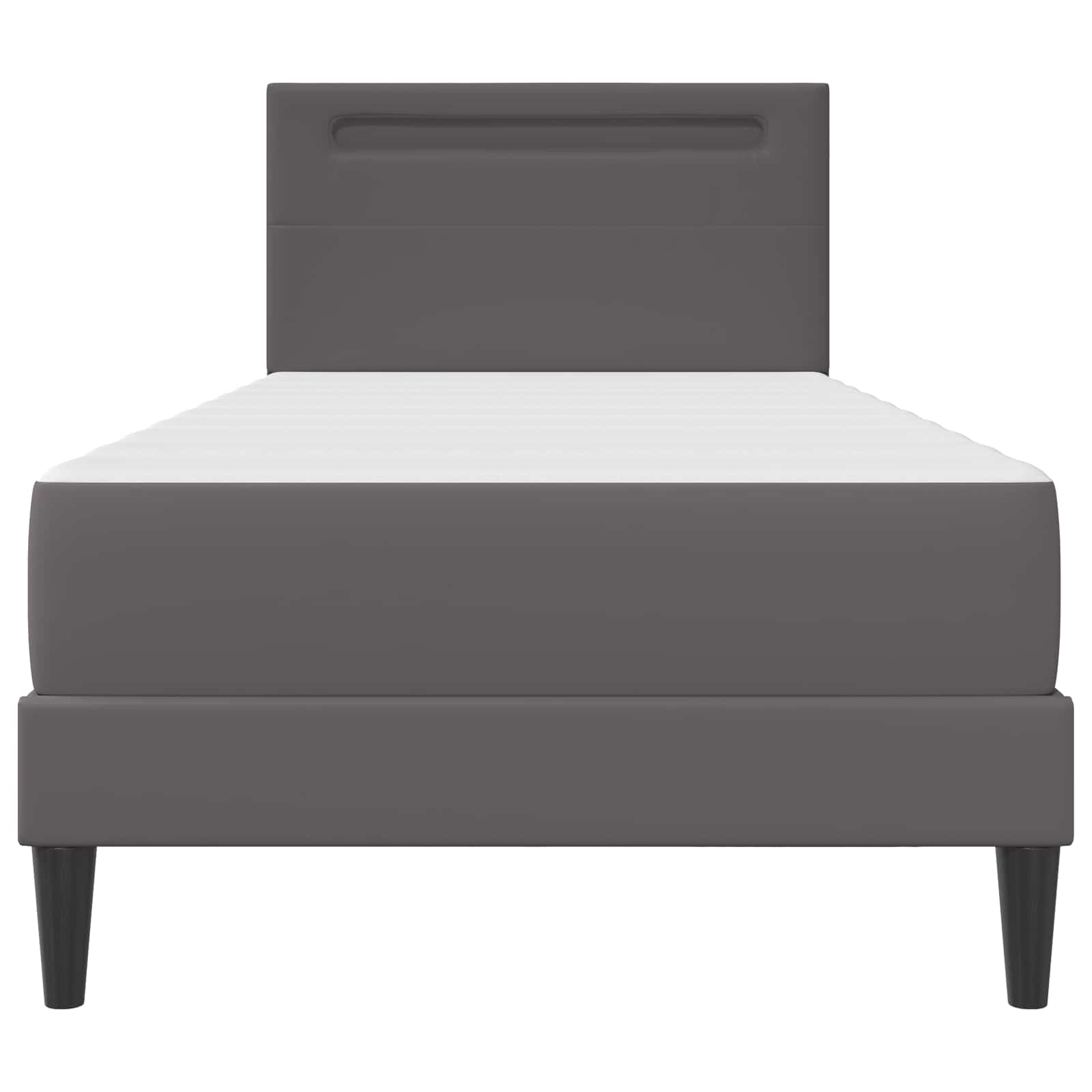Struttura del letto con testiera Grigio 90 x 190 cm Similpelle | homemem39