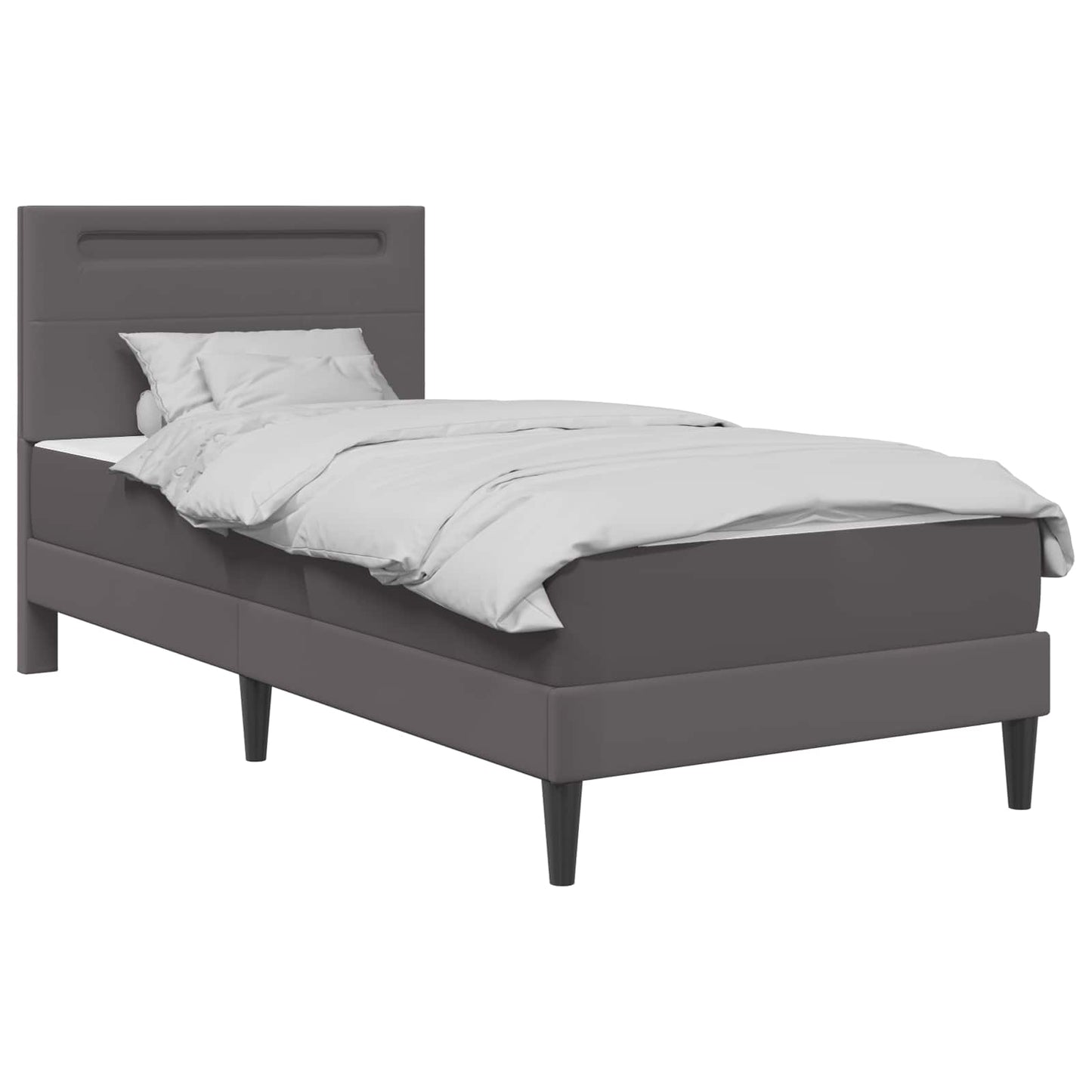 Struttura del letto con testiera Grigio 90 x 190 cm Similpelle | homemem39