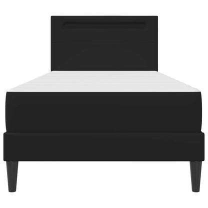 Struttura del letto con strisce LED Nero 90 x 190 cm Similpelle | homemem39
