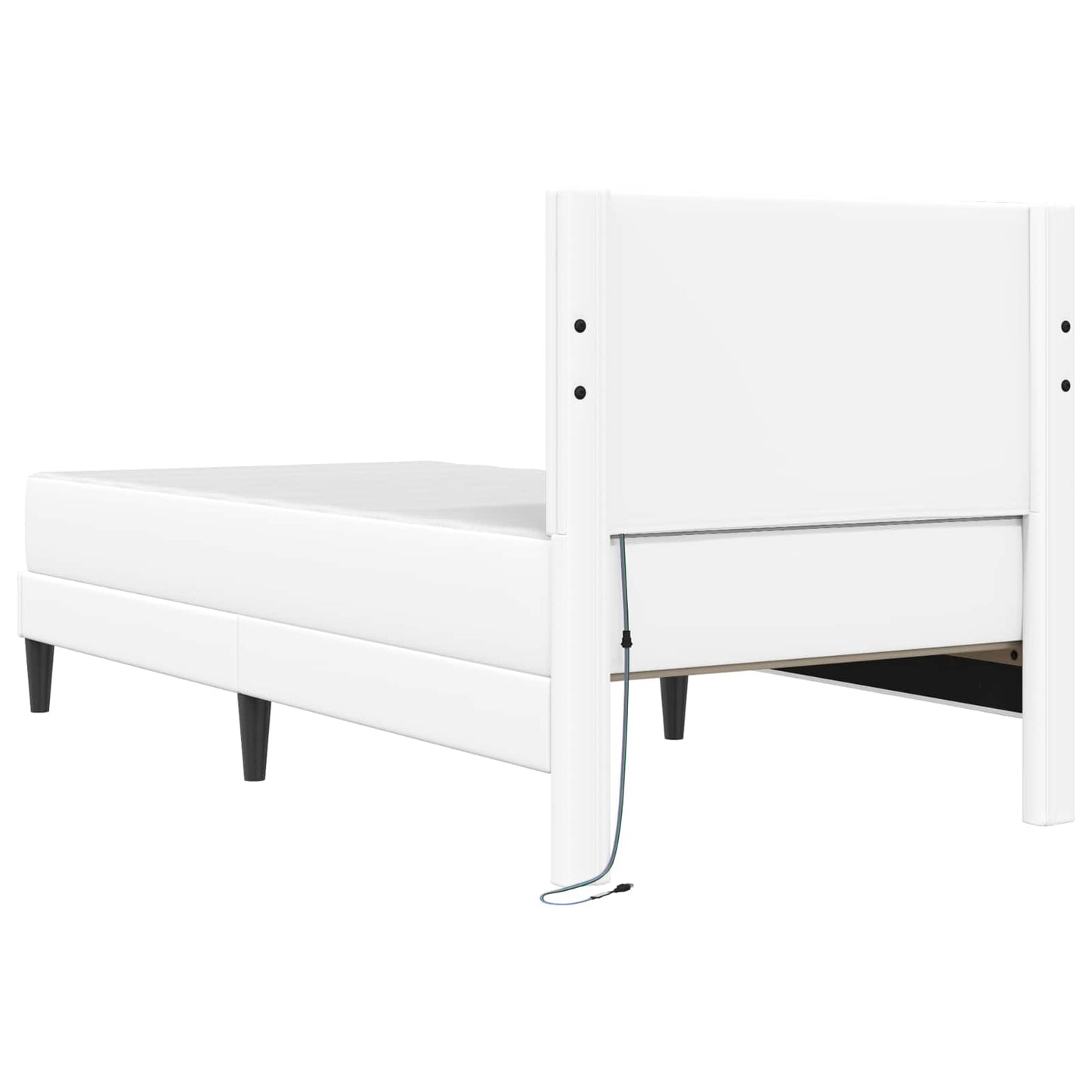 Struttura del letto con testiera Bianco 90 x 190 cm Similpelle | homemem39