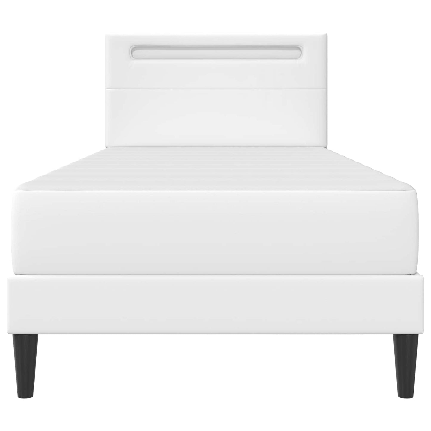 Struttura del letto con testiera Bianco 90 x 190 cm Similpelle | homemem39