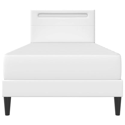 Struttura del letto con testiera Bianco 90 x 190 cm Similpelle | homemem39