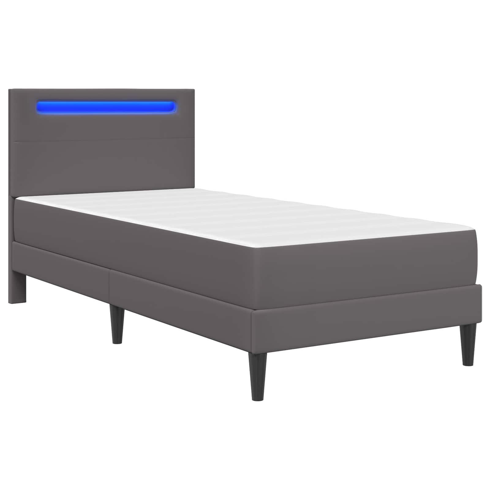 Struttura del letto con testiera Grigio 90 x 200 cm Similpelle | homemem39