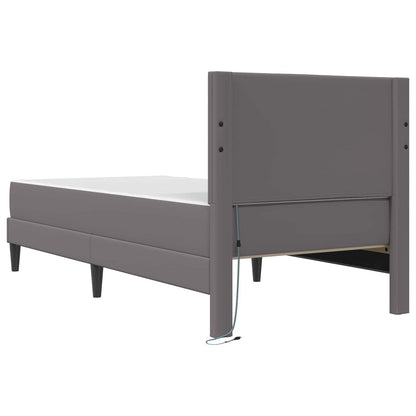 Struttura del letto con testiera Grigio 90 x 200 cm Similpelle | homemem39