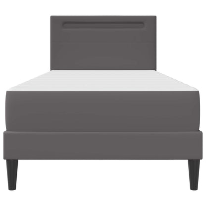 Struttura del letto con testiera Grigio 90 x 200 cm Similpelle | homemem39