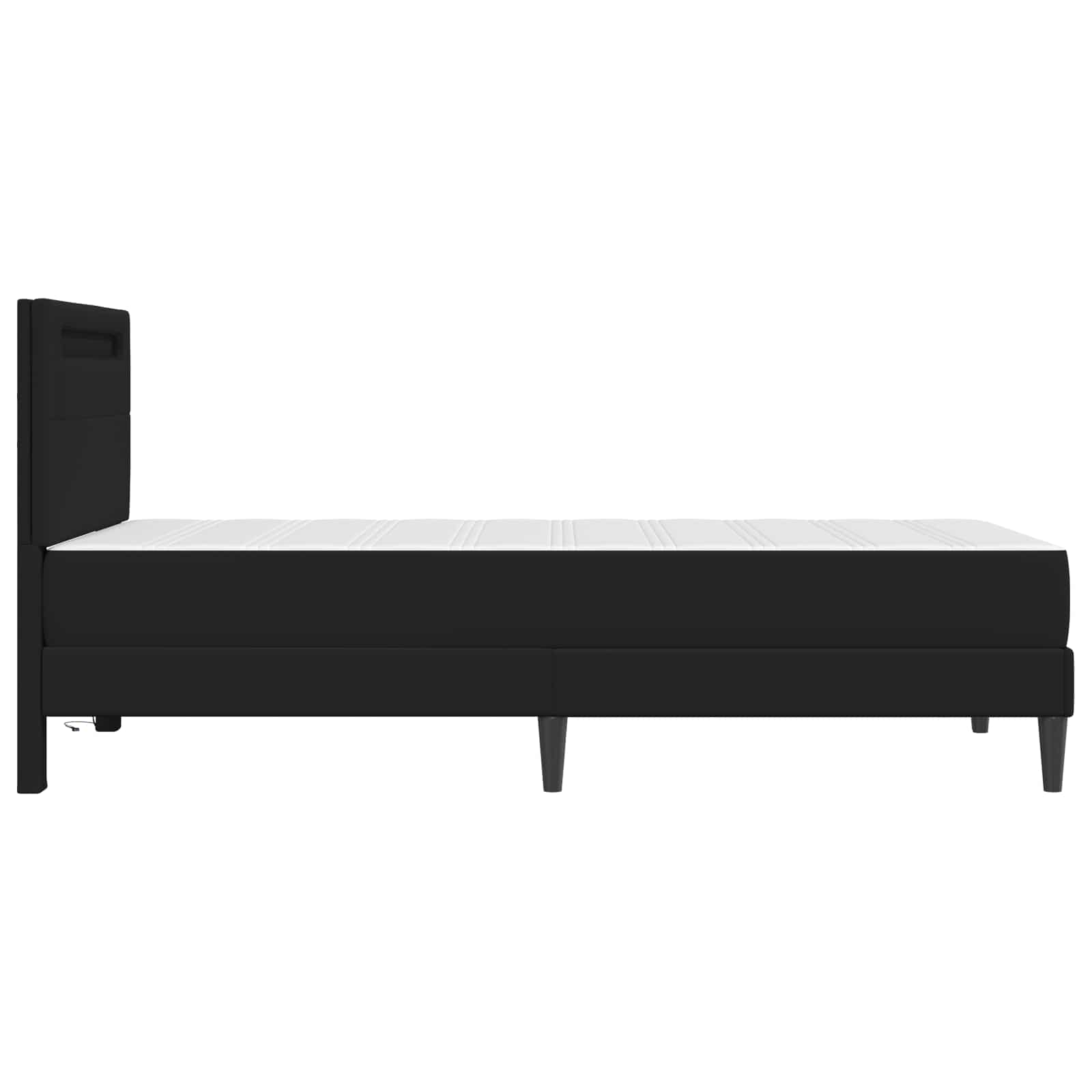 Struttura del letto con strisce LED Nero 90 x 200 cm Similpelle | homemem39