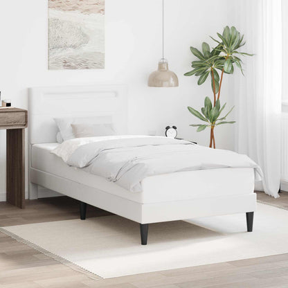 Struttura del letto con testiera Bianco 90 x 200 cm Similpelle