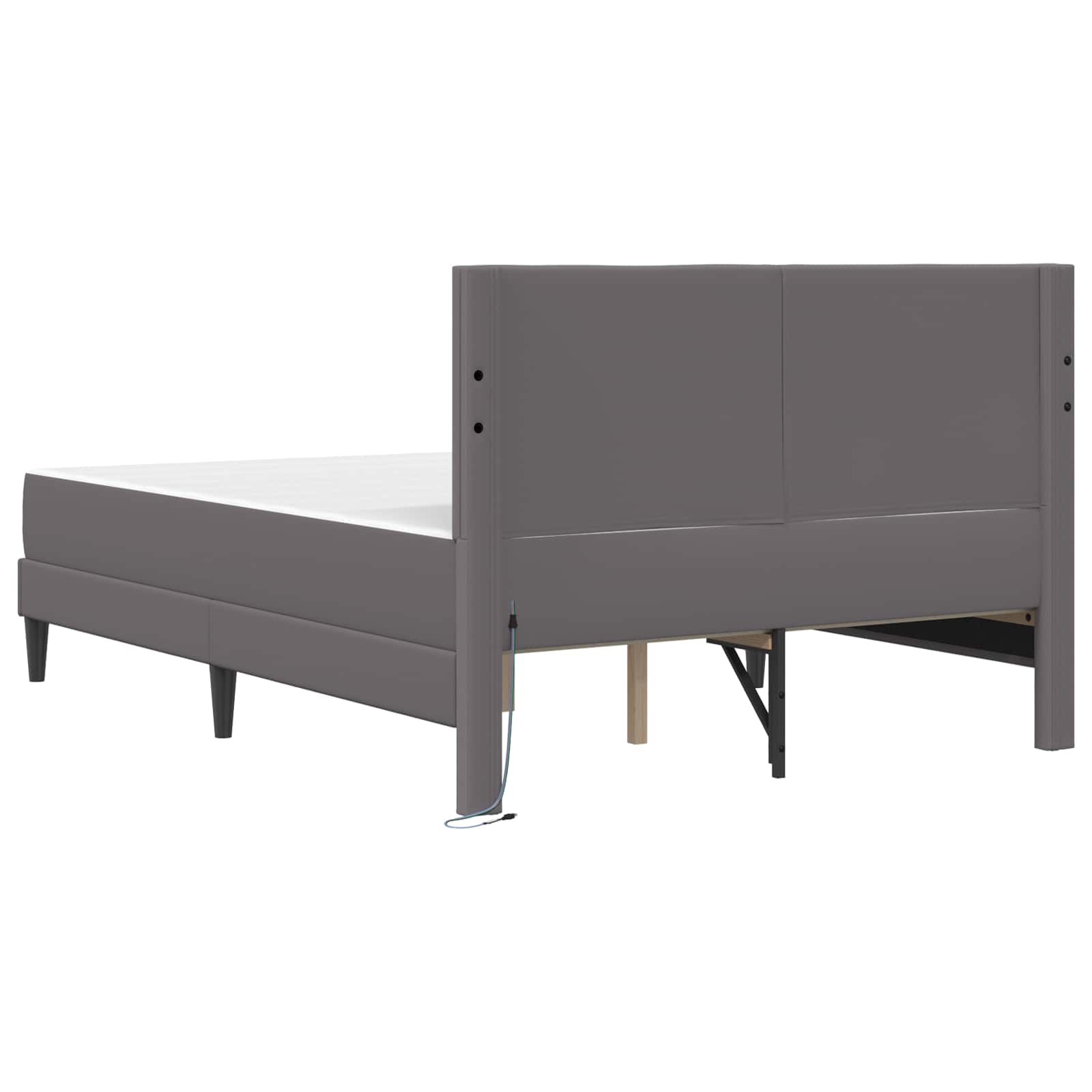 Struttura del letto con testiera Grigio 120 x 190 cm Similpelle | homemem39