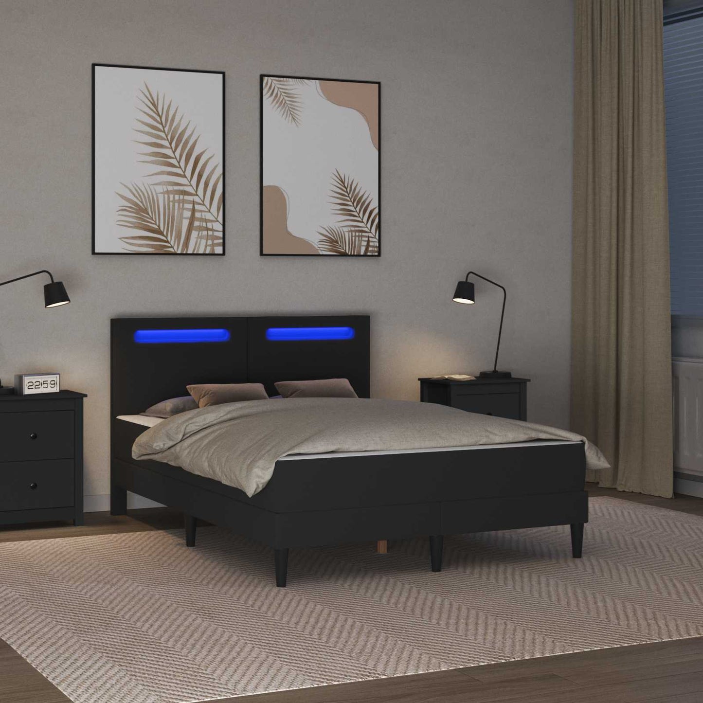 Struttura del letto con testiera Nero 120 x 200 cm Similpelle | homemem39