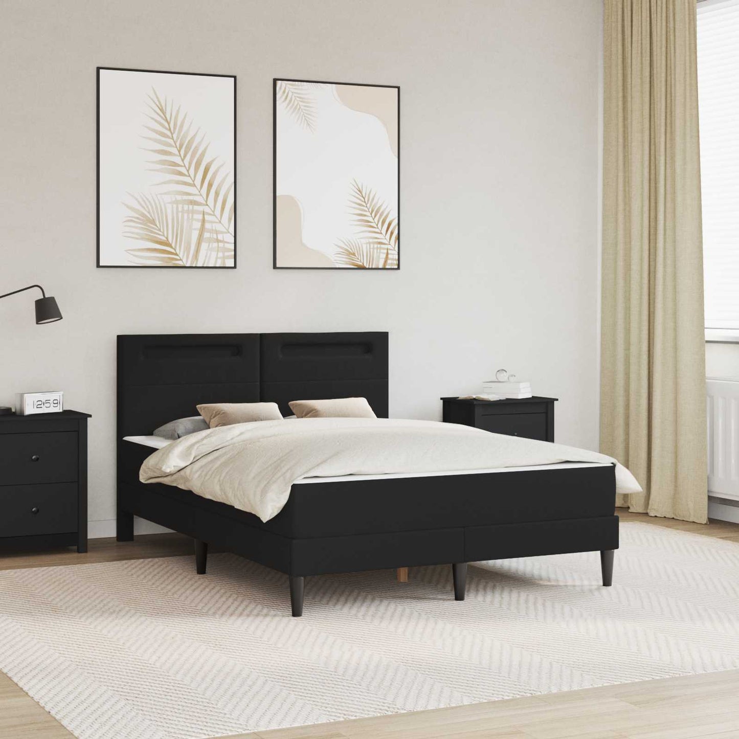 Struttura del letto con testiera Nero 120 x 200 cm Similpelle | homemem39