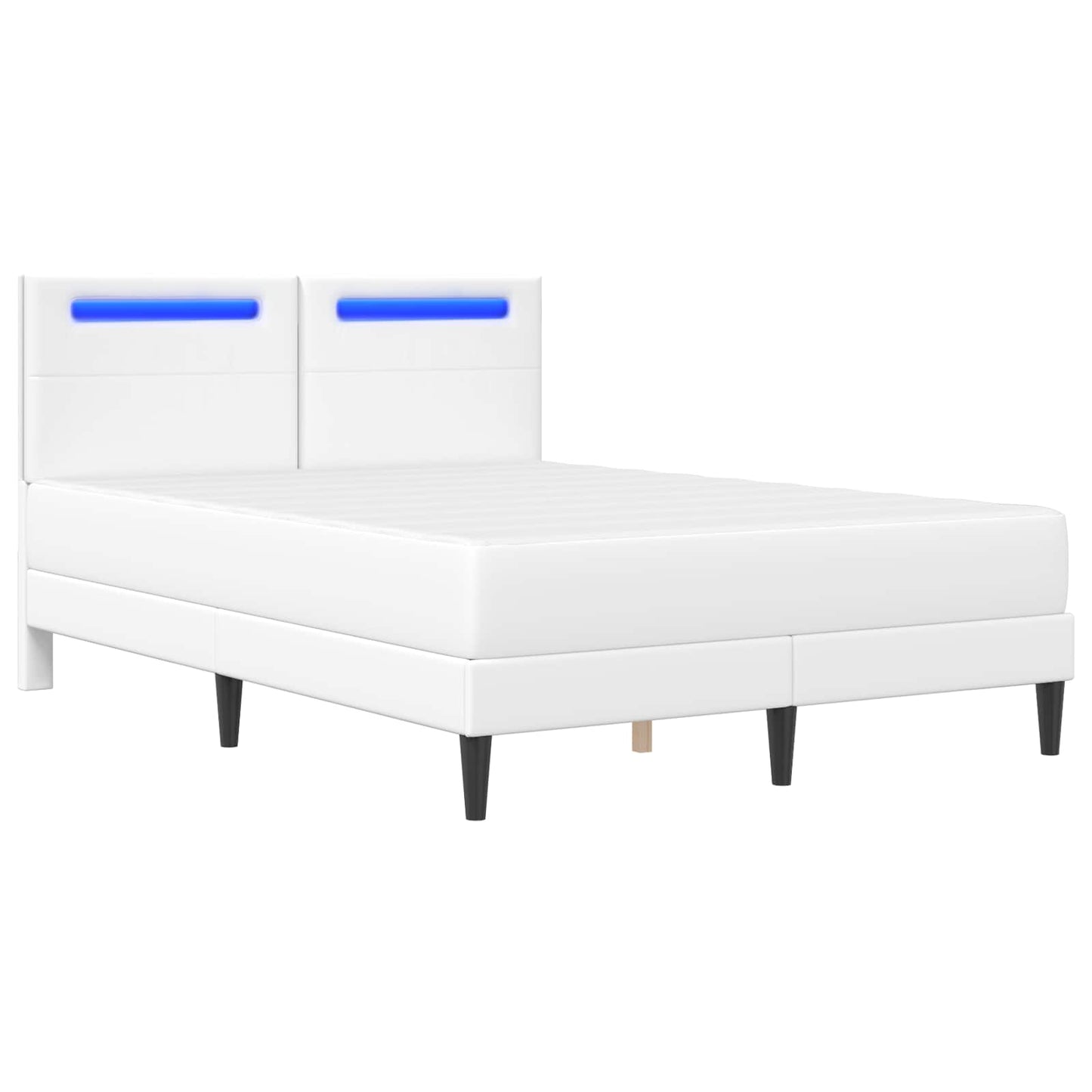Struttura del letto con testiera Bianco 140 x 190 cm Similpelle | homemem39