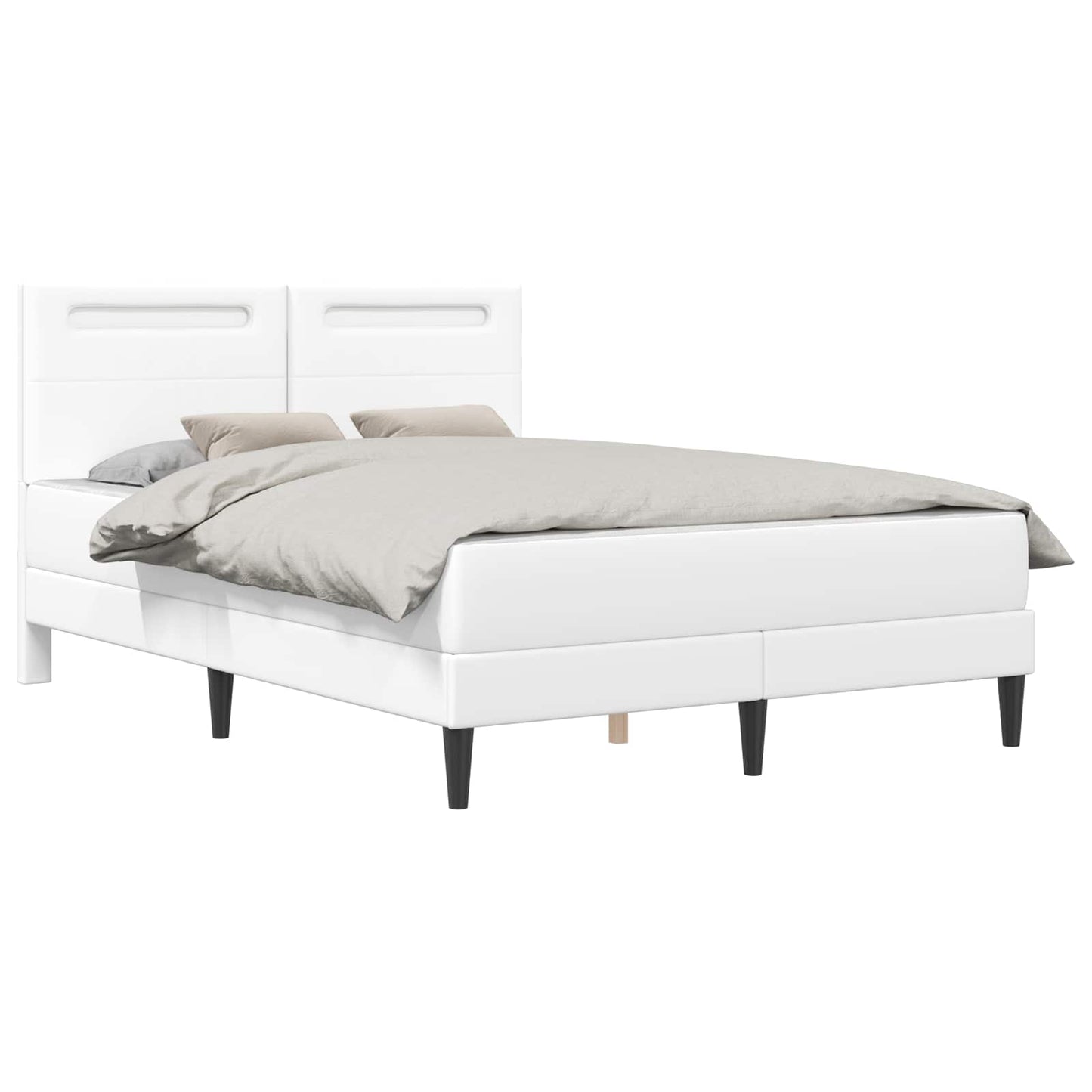 Struttura del letto con testiera Bianco 140 x 190 cm Similpelle | homemem39