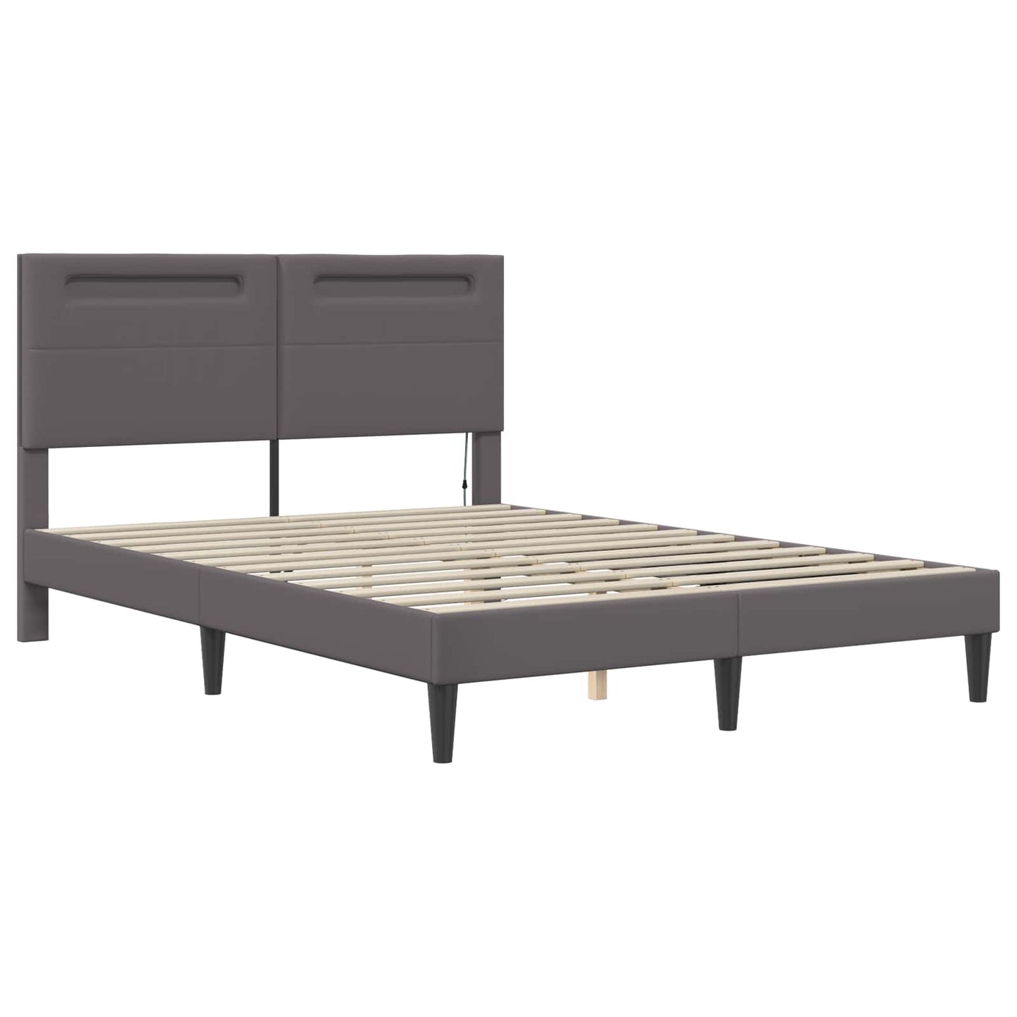 Struttura del letto con testiera Grigio 160 x 200 cm Similpelle | homemem39