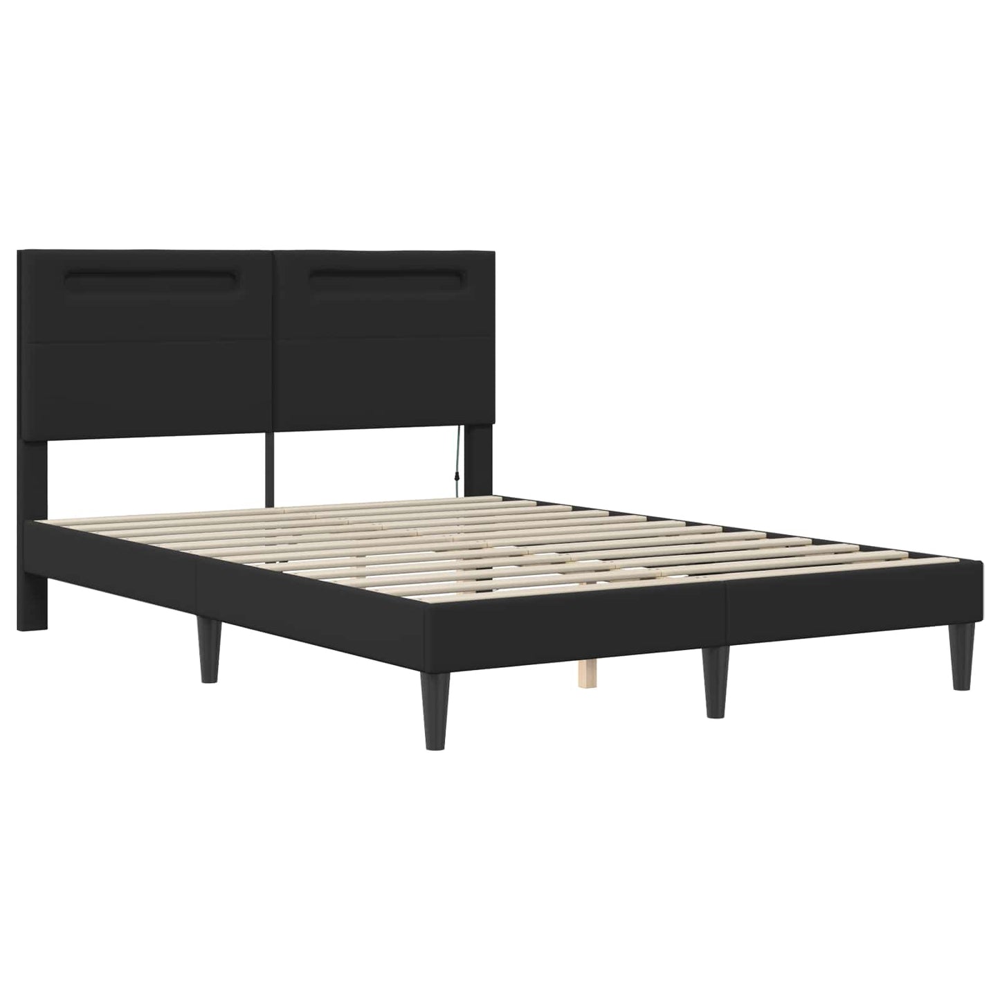 Struttura del letto con testiera Nero 160 x 200 cm Similpelle | homemem39