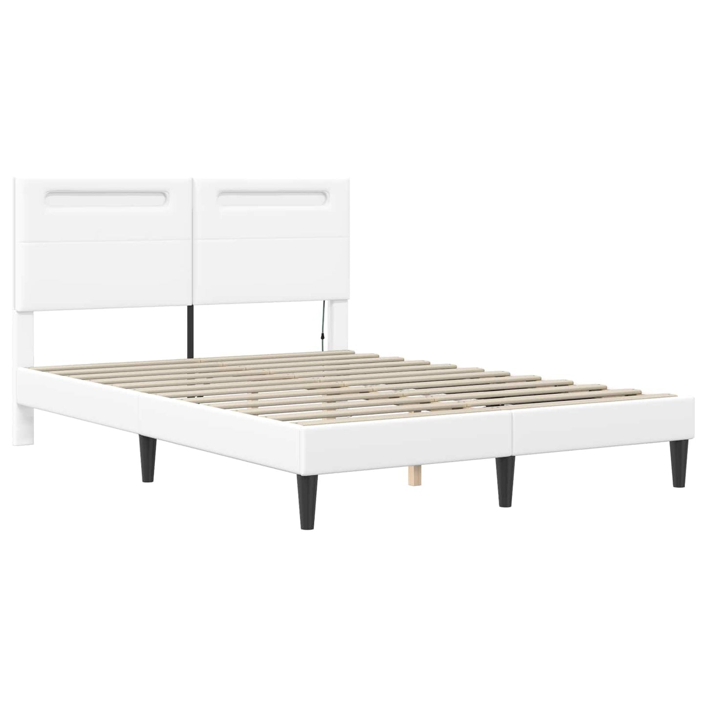 Struttura del letto con testiera Bianco 160 x 200 cm Similpelle | homemem39