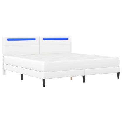Struttura del letto con testiera Bianco 180 x 200 cm Similpelle | homemem39
