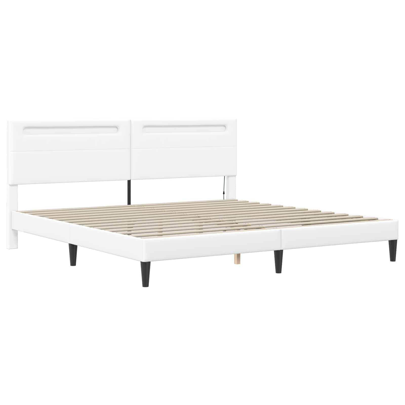 Struttura del letto con testiera Bianco 180 x 200 cm Similpelle | homemem39