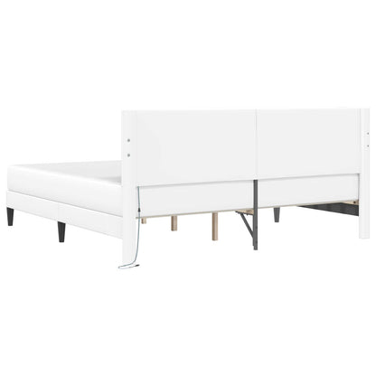 Struttura del letto con testiera Bianco 180 x 200 cm Similpelle | homemem39