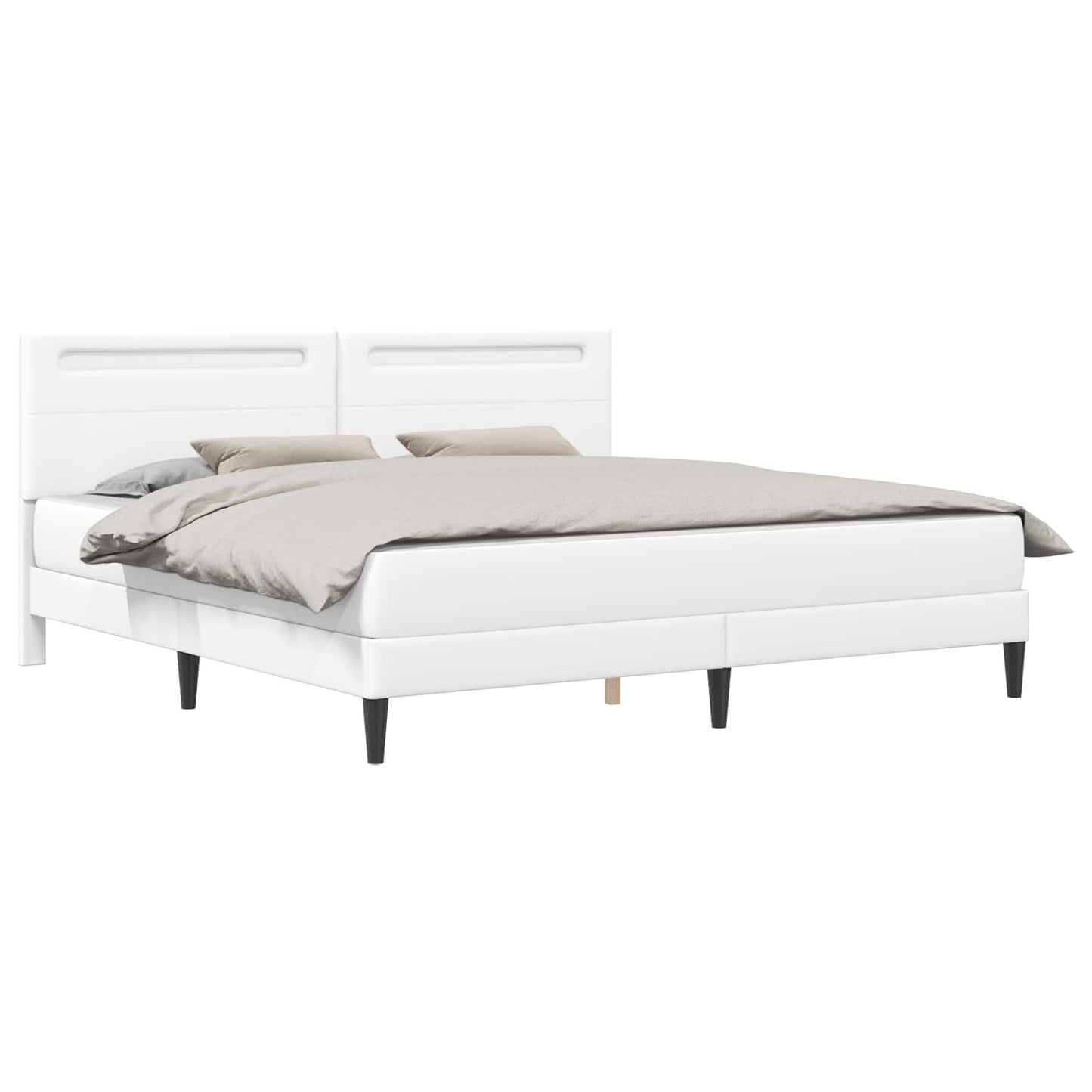 Struttura del letto con testiera Bianco 180 x 200 cm Similpelle | homemem39