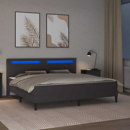 Struttura del letto con testiera Grigio 200 x 200 cm Similpelle | homemem39