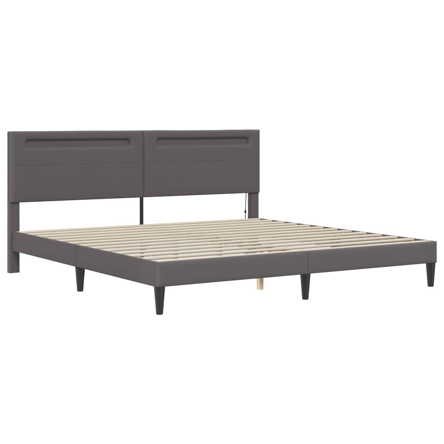 Struttura del letto con testiera Grigio 200 x 200 cm Similpelle | homemem39