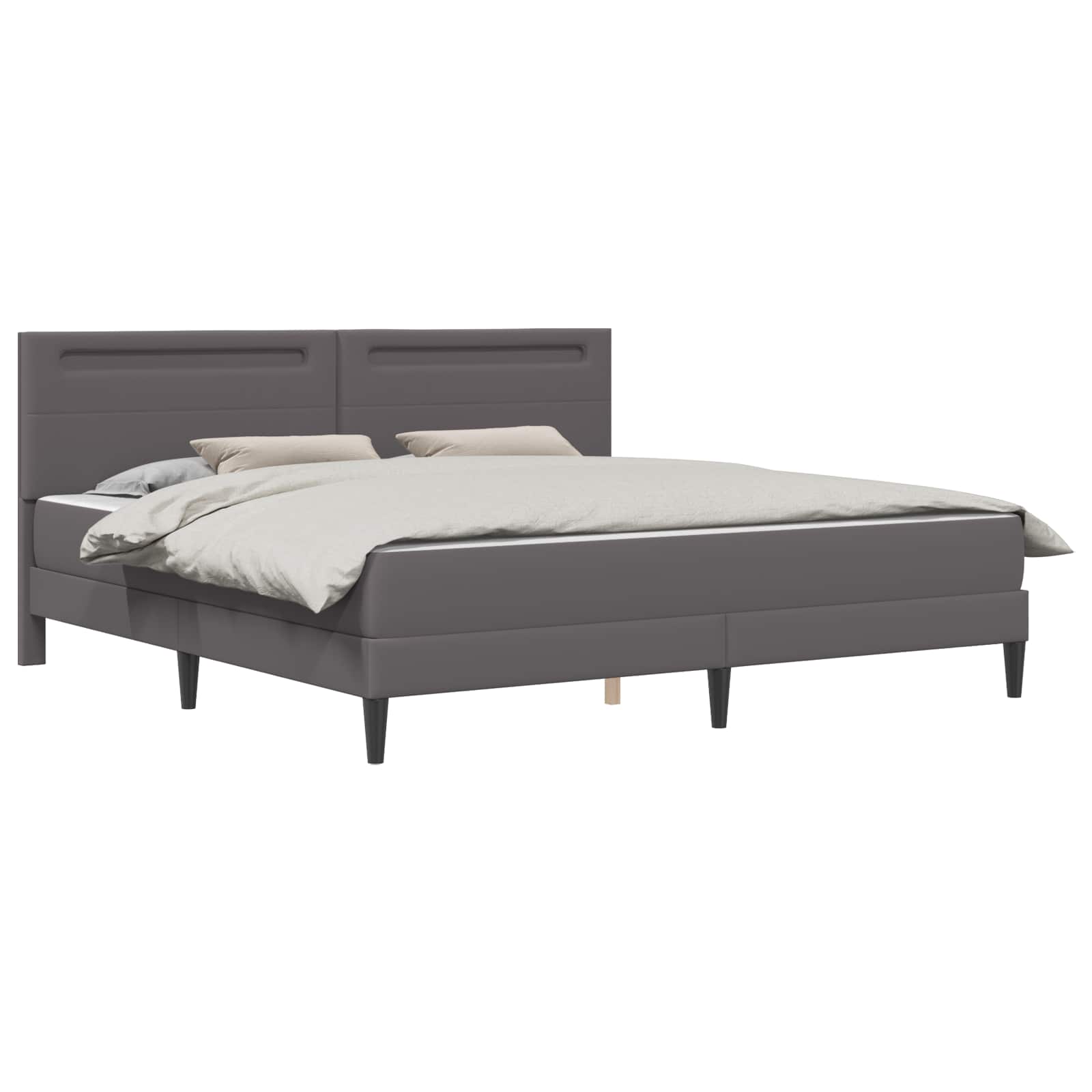 Struttura del letto con testiera Grigio 200 x 200 cm Similpelle | homemem39