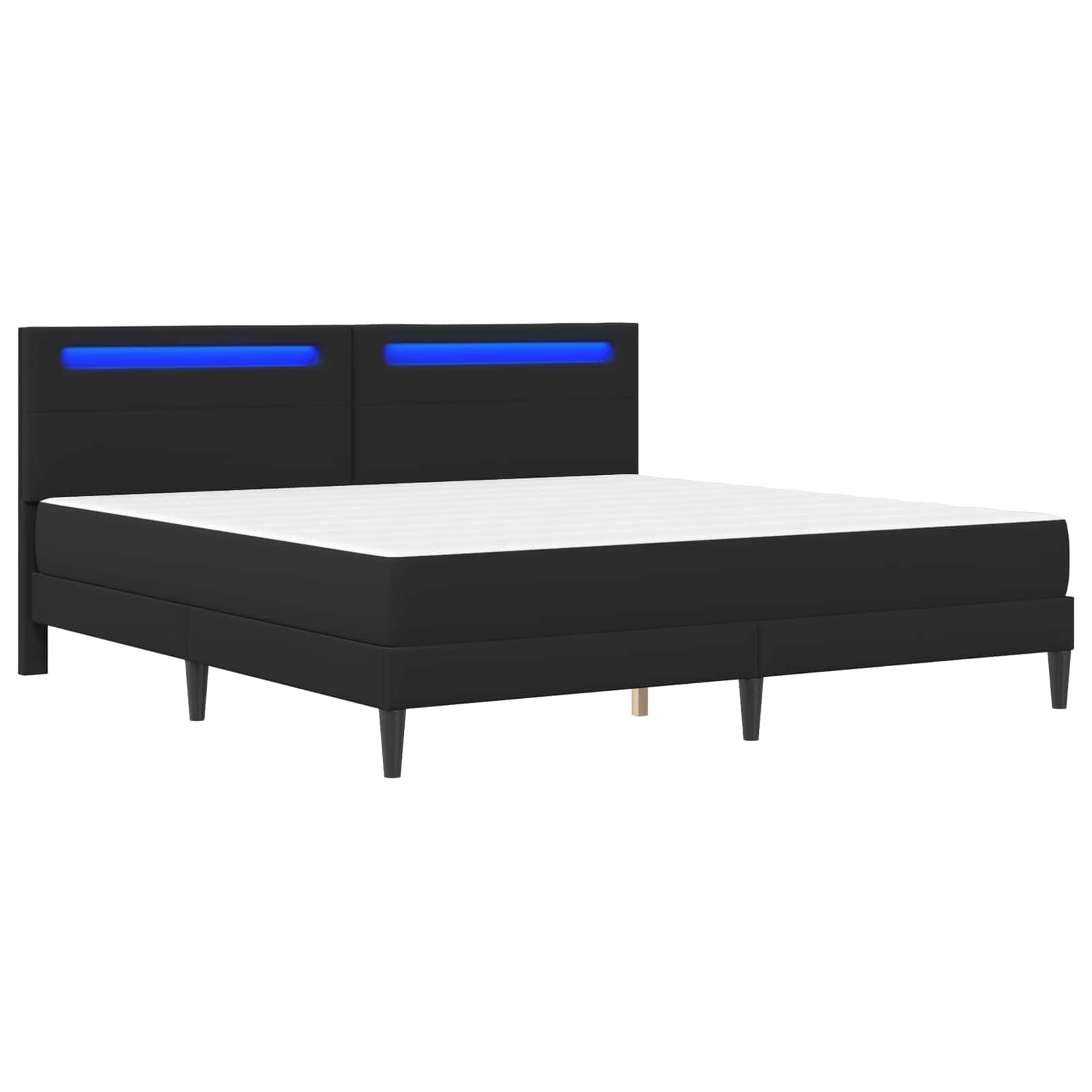 Struttura del letto con testiera Nero 200 x 200 cm Similpelle | homemem39
