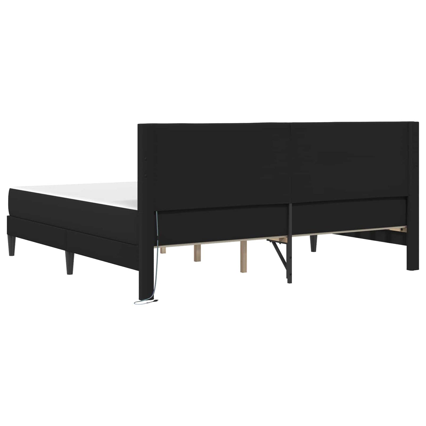 Struttura del letto con testiera Nero 200 x 200 cm Similpelle | homemem39