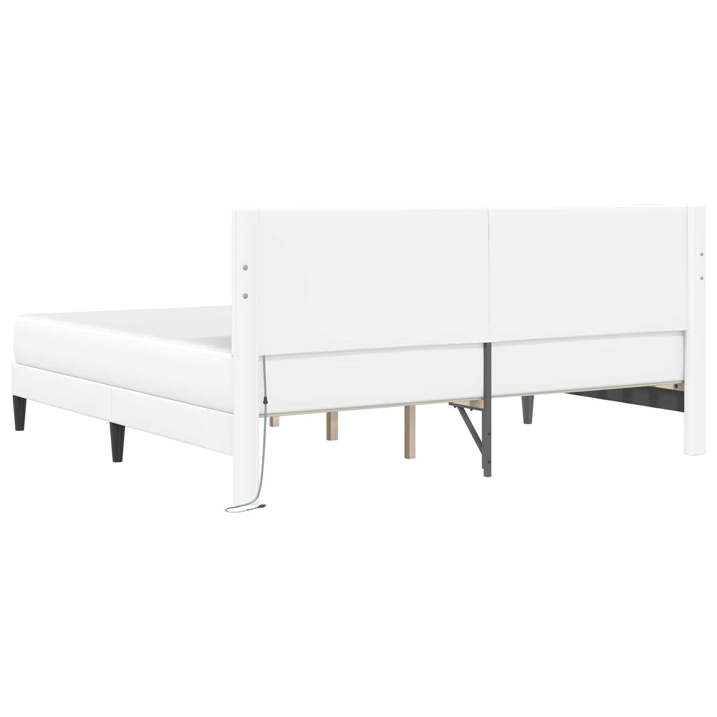 Struttura del letto con testiera Bianco 200 x 200 cm Similpelle | homemem39