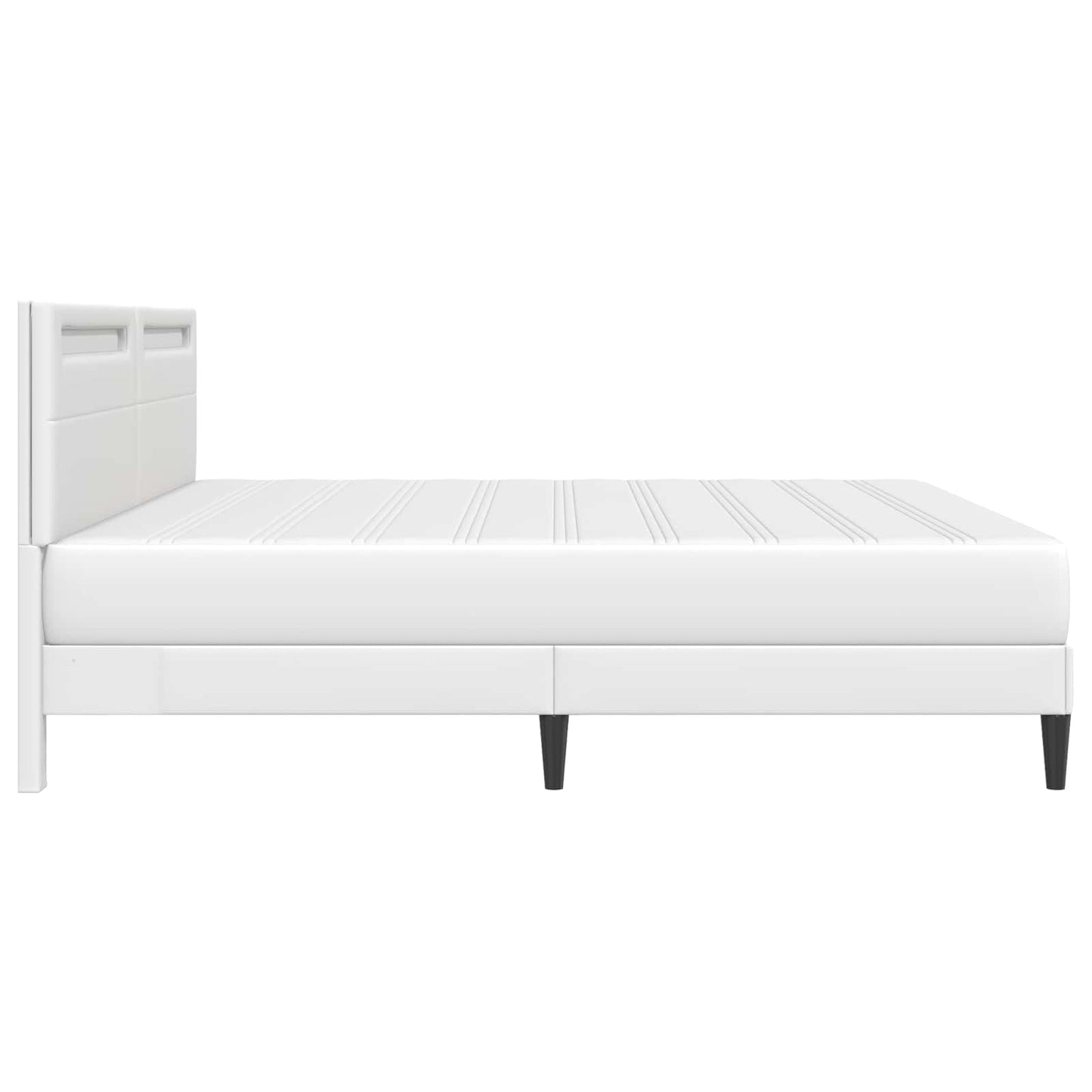 Struttura del letto con testiera Bianco 200 x 200 cm Similpelle | homemem39