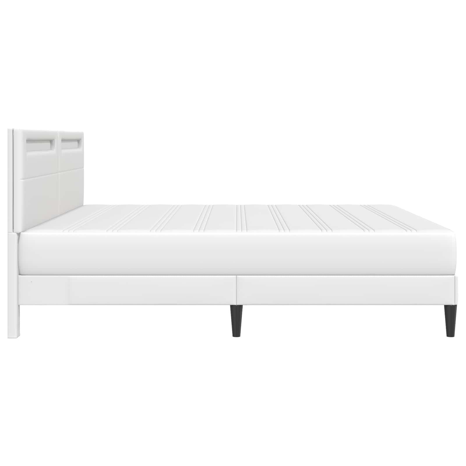 Struttura del letto con testiera Bianco 200 x 200 cm Similpelle | homemem39