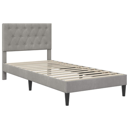 Struttura letto con materasso Grigio chiaro 80 x 200 cm Velluto | homemem39