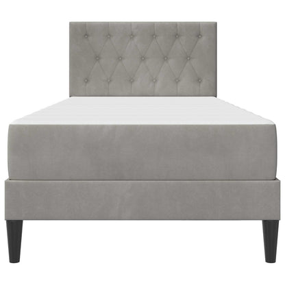 Struttura letto con materasso Grigio chiaro 80 x 200 cm Velluto | homemem39