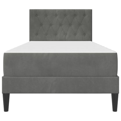 Struttura letto con materasso Grigio scuro 80 x 200 cm Velluto | homemem39