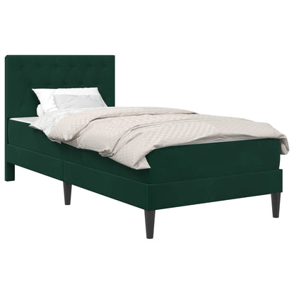 Struttura letto con materasso Verde Scuro 80 x 200 cm Velluto | homemem39