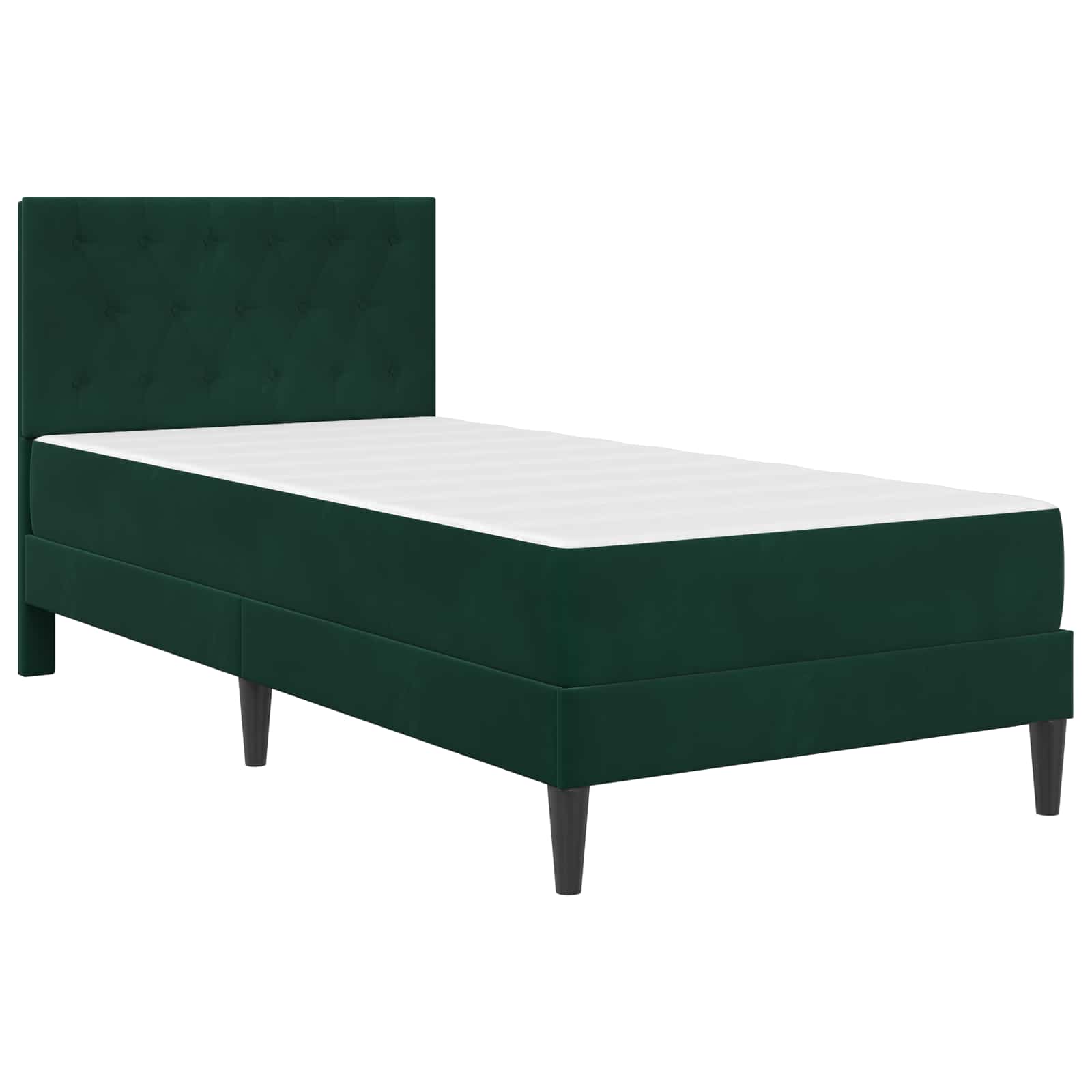 Struttura letto con materasso Verde Scuro 80 x 200 cm Velluto | homemem39