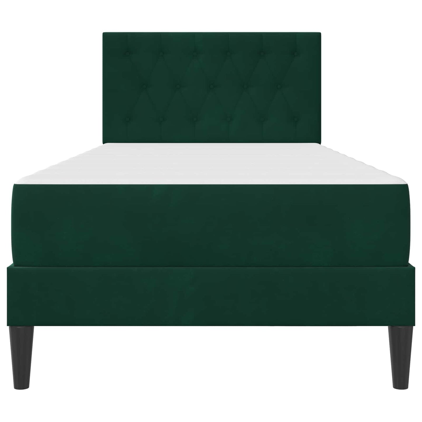 Struttura letto con materasso Verde Scuro 80 x 200 cm Velluto | homemem39