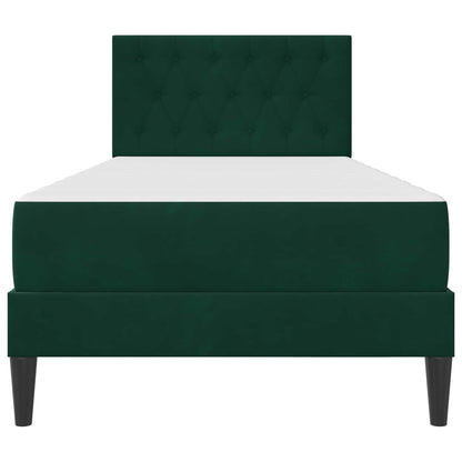 Struttura letto con materasso Verde Scuro 80 x 200 cm Velluto | homemem39