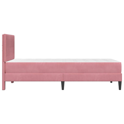Struttura letto con materasso Rosa 80 x 200 cm Velluto | homemem39