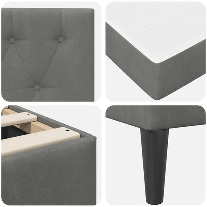 Struttura letto con materasso Grigio scuro 90 x 190 cm Velluto | homemem39