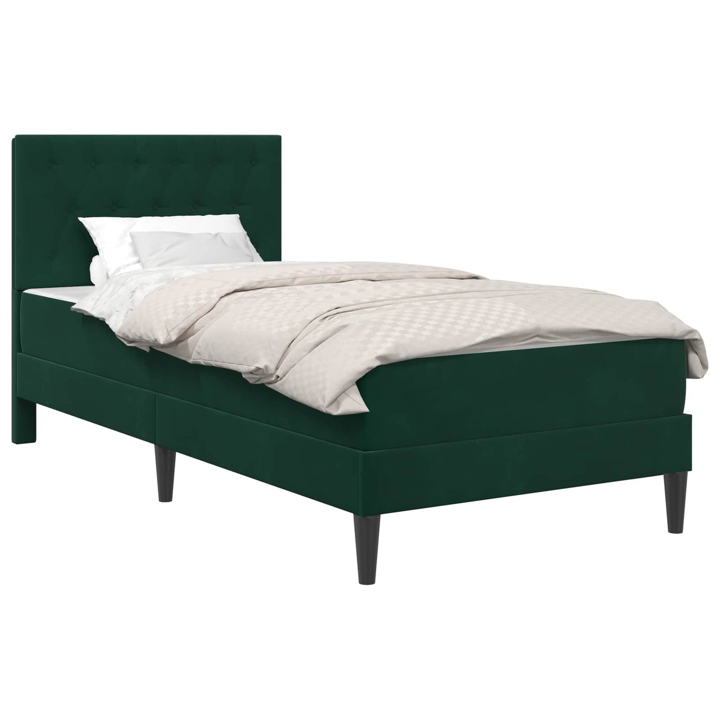 Struttura letto con materasso Verde Scuro 90 x 190 cm Velluto | homemem39