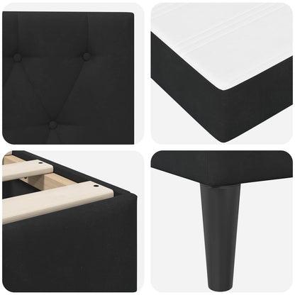 Struttura letto con materasso Nero 90 x 190 cm Velluto | homemem39