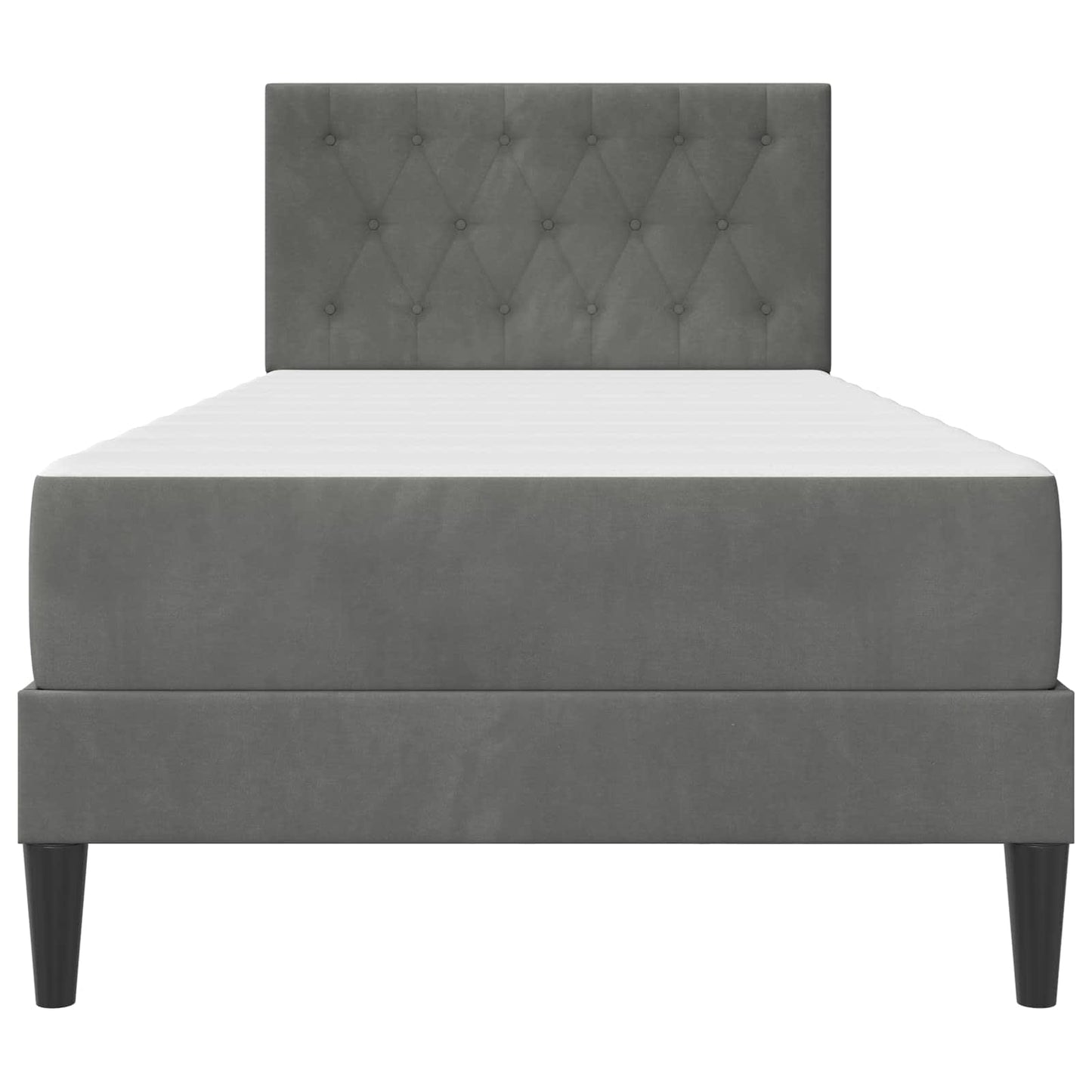 Struttura letto con materasso Grigio scuro 90 x 200 cm Velluto | homemem39