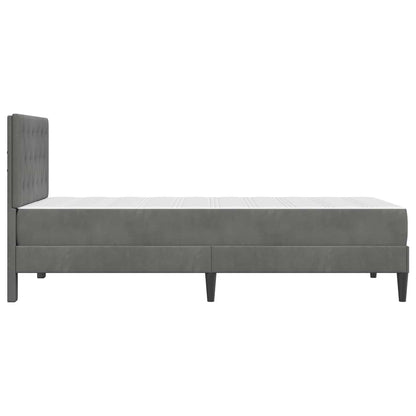 Struttura letto con materasso Grigio scuro 90 x 200 cm Velluto | homemem39