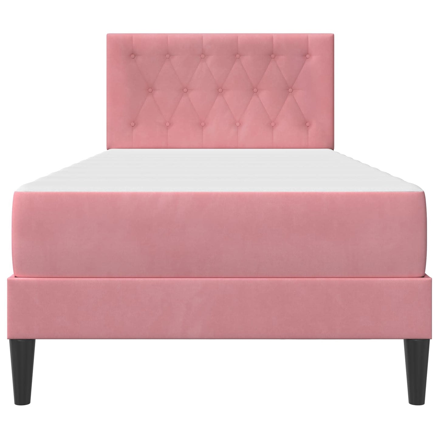 Struttura letto con materasso Rosa 90 x 200 cm Velluto | homemem39