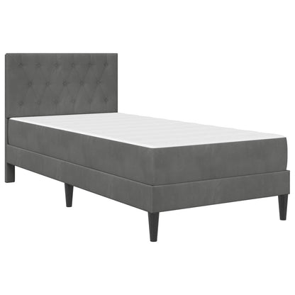 Struttura letto con materasso Grigio scuro 100 x 200 cm Velluto | homemem39