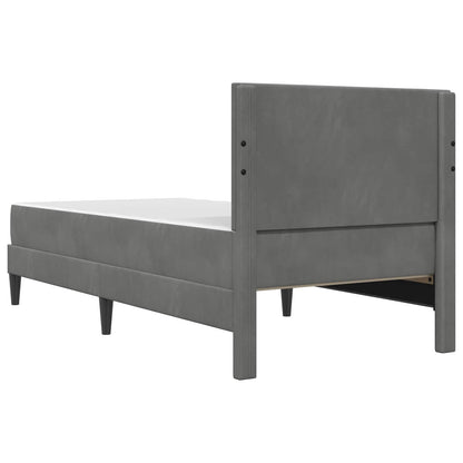 Struttura letto con materasso Grigio scuro 100 x 200 cm Velluto | homemem39